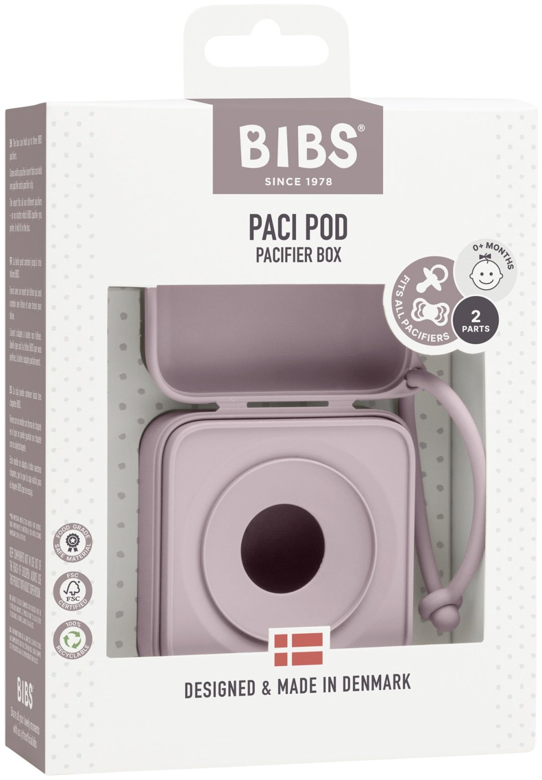 BIBS Футляр для пустышек Pacifier Box Dusky Lilac купить,10290