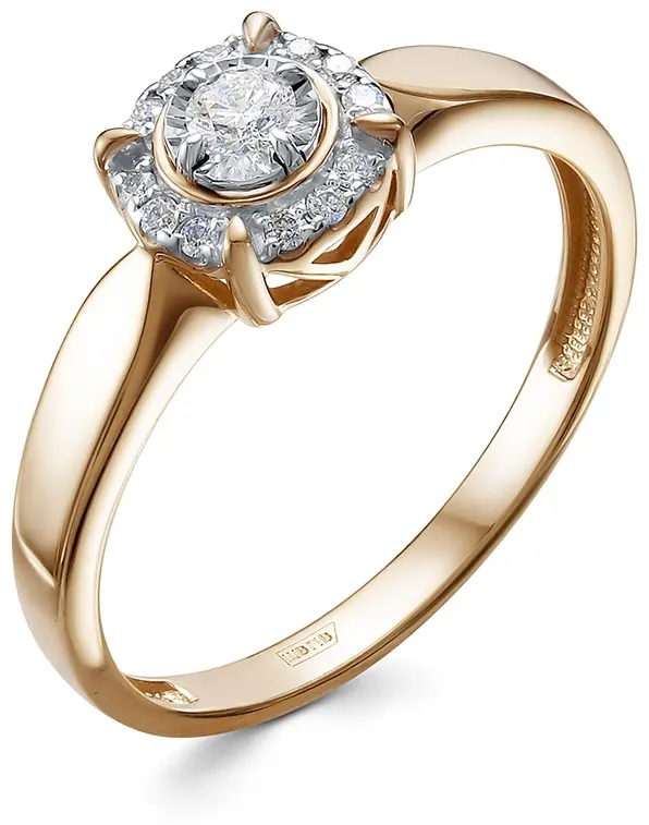 Кольцо Vesna Jewelry 11903-159-00-00_18.5 размер 18.5 вес 2.5 г золото, бриллиант купить,424000