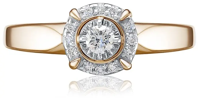 Кольцо Vesna Jewelry 11903-159-00-00_18.5 размер 18.5 вес 2.5 г золото, бриллиант купить,424000