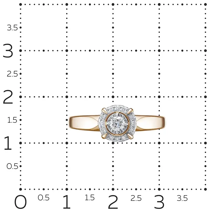 Кольцо Vesna Jewelry 11903-159-00-00_18.5 размер 18.5 вес 2.5 г золото, бриллиант купить,424000