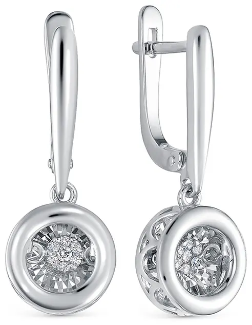 Серьги Vesna Jewelry 22715-259-00-00 вес 5.3 г золото, бриллиант купить,NaN