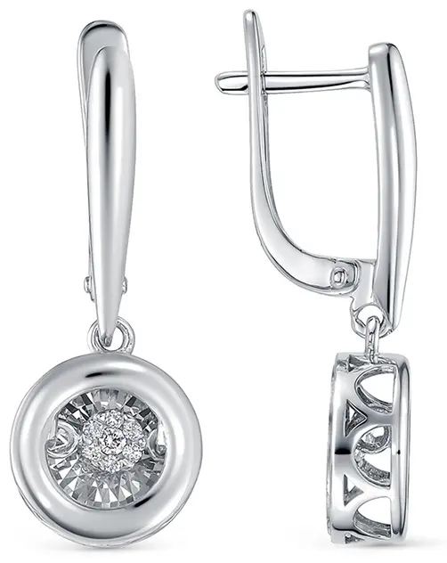 Серьги Vesna Jewelry 22715-259-00-00 вес 5.3 г золото, бриллиант купить,NaN