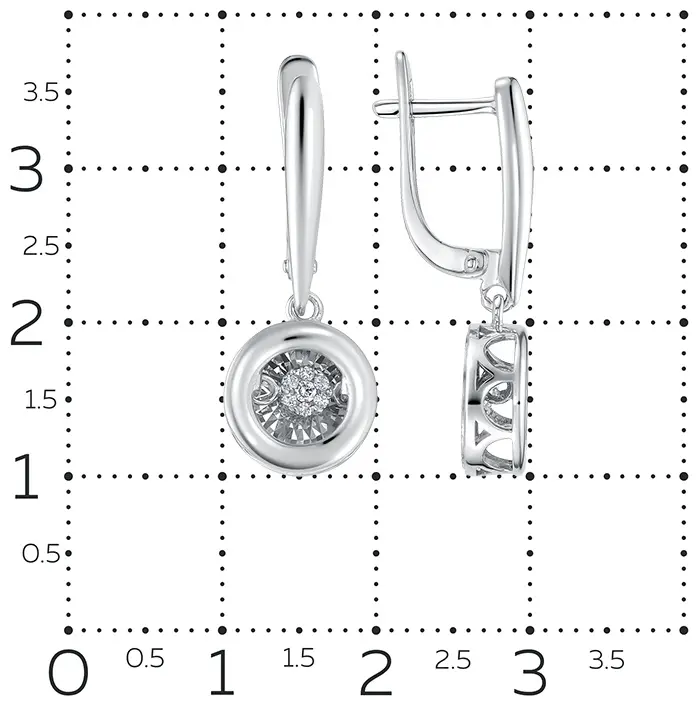 Серьги Vesna Jewelry 22715-259-00-00 вес 5.3 г золото, бриллиант купить,NaN