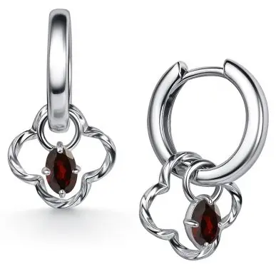 Серьги АЛЬКОР 02-5790_00ГР-00 вес 5 г серебро, гранат купить,52360