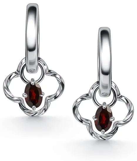 Серьги АЛЬКОР 02-5790_00ГР-00 вес 5 г серебро, гранат купить,52360