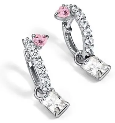Серьги АЛЬКОР 02-5878_05ГХ-00 вес 4 г серебро, горный хрусталь, фианит купить,NaN