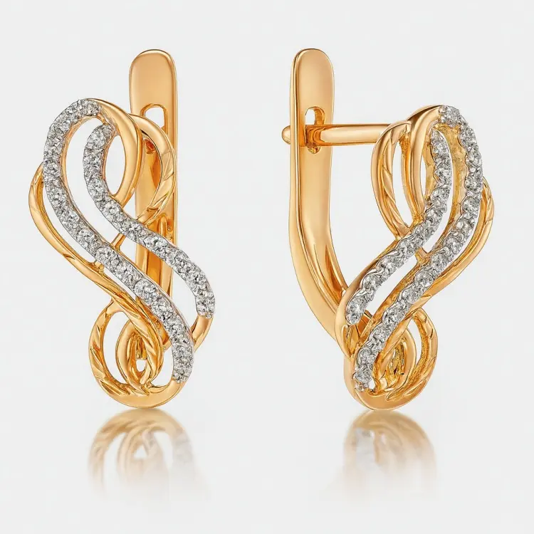 Серьги ЛУКАС E01-Z-59397-Z вес 1.98 г золото, фианит купить,NaN