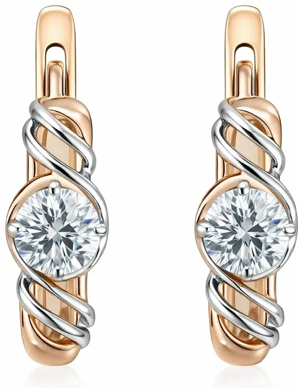 Серьги Gold Reserve 20093-10-10 вес 3.27 г золото, фианит купить,261600