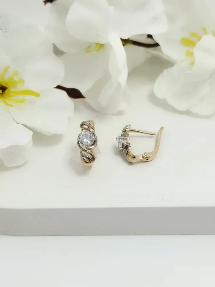 Серьги Gold Reserve 20093-10-10 вес 3.27 г золото, фианит купить,261600