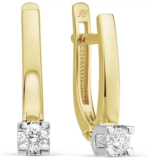 Серьги PRESTIGE JEWELRY С-1646-03 вес 2.6 г золото, бриллиант купить,NaN