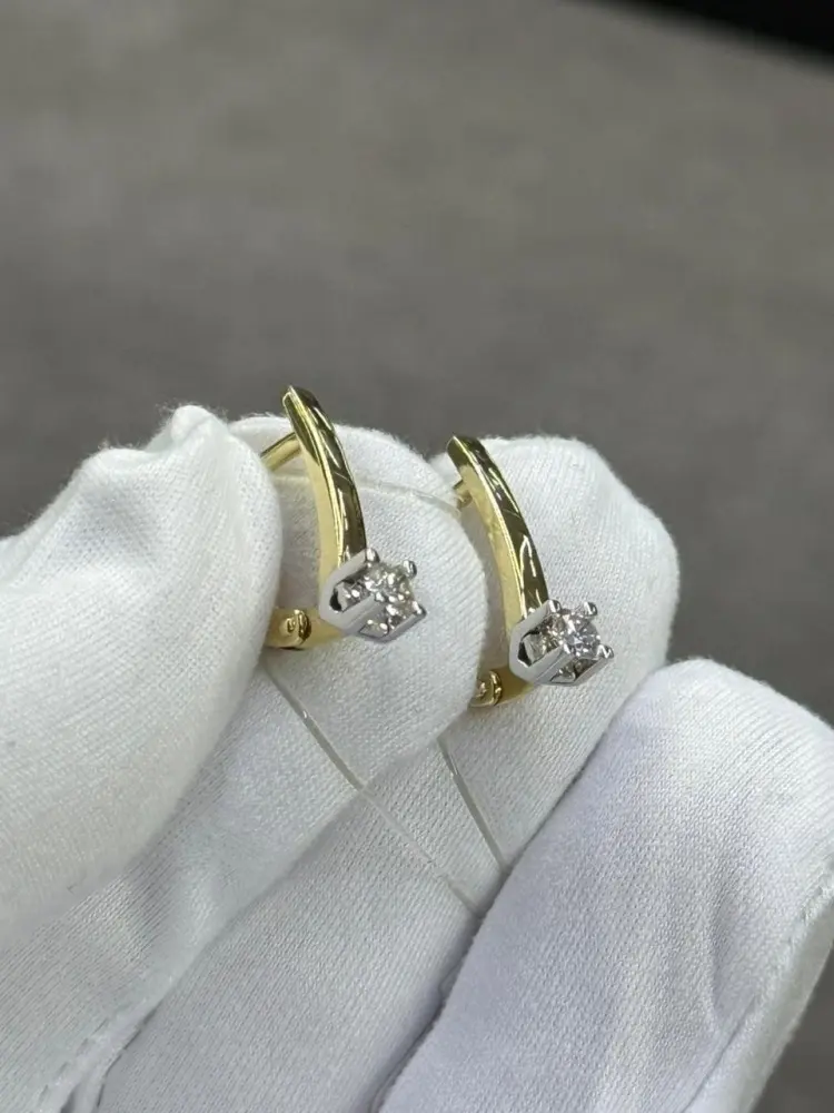 Серьги PRESTIGE JEWELRY С-1646-03 вес 2.6 г золото, бриллиант купить,NaN