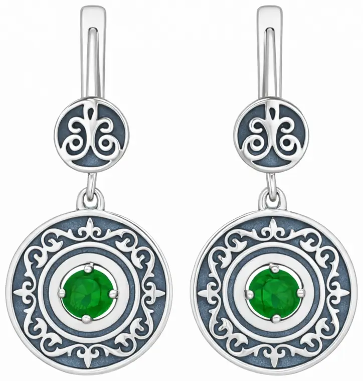 Серьги Кристалл-L С-2562-03-1 вес 7 г серебро, фианит купить,31600