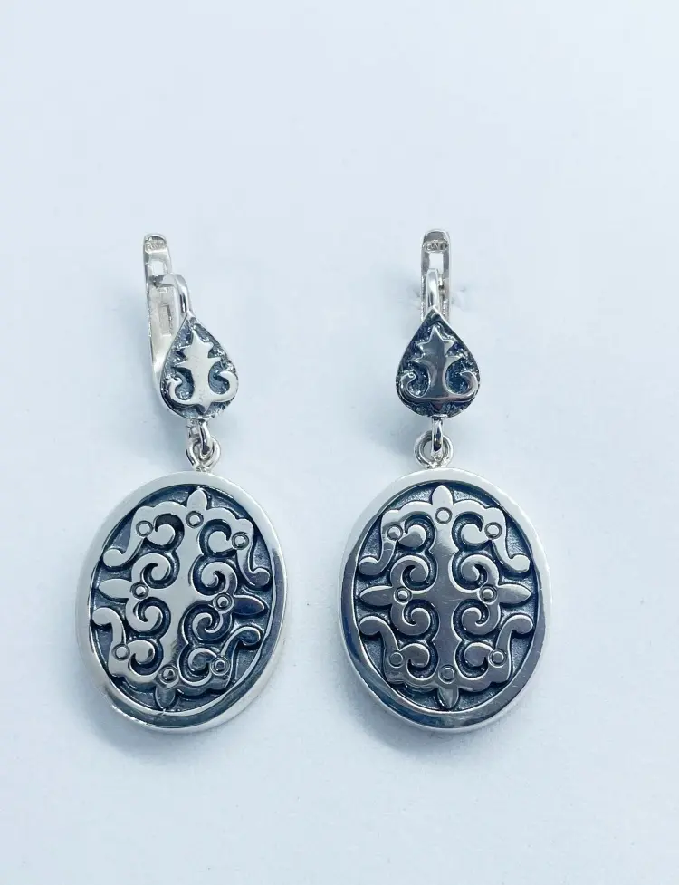 Серьги Кристалл-L С-0518 вес 19 г серебро, без вставок купить,84000