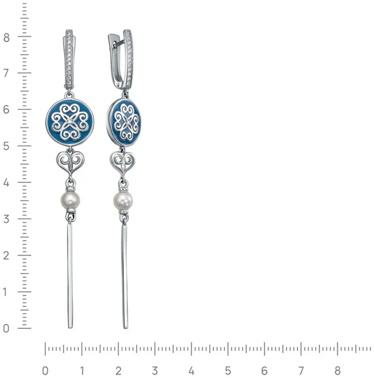 Серьги Kabarovsky 12-1034-7905 вес 6.8 г серебро, фианит купить,78000