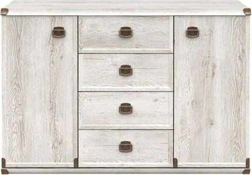 Комод BRW ИнJKOM 2d4s 130x49.50x87см белый купить,NaN