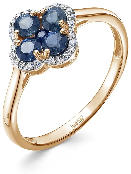 Vesna Jewelry 11434-151-13-00_18.0 размер 18 вес 1.6 г золото, сапфир, бриллиант купить,NaN