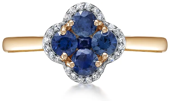 Vesna Jewelry 11434-151-13-00_18.0 размер 18 вес 1.6 г золото, сапфир, бриллиант купить,NaN