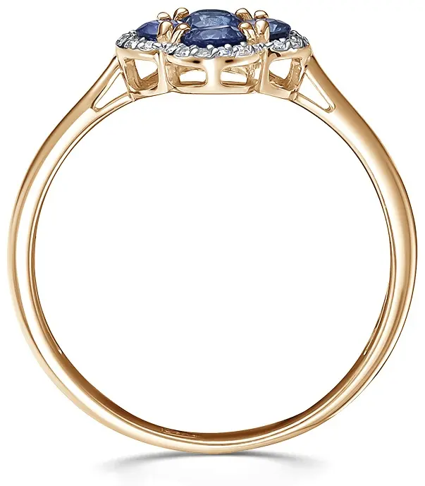 Vesna Jewelry 11434-151-13-00_18.0 размер 18 вес 1.6 г золото, сапфир, бриллиант купить,NaN