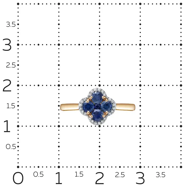 Vesna Jewelry 11434-151-13-00_18.0 размер 18 вес 1.6 г золото, сапфир, бриллиант купить,NaN