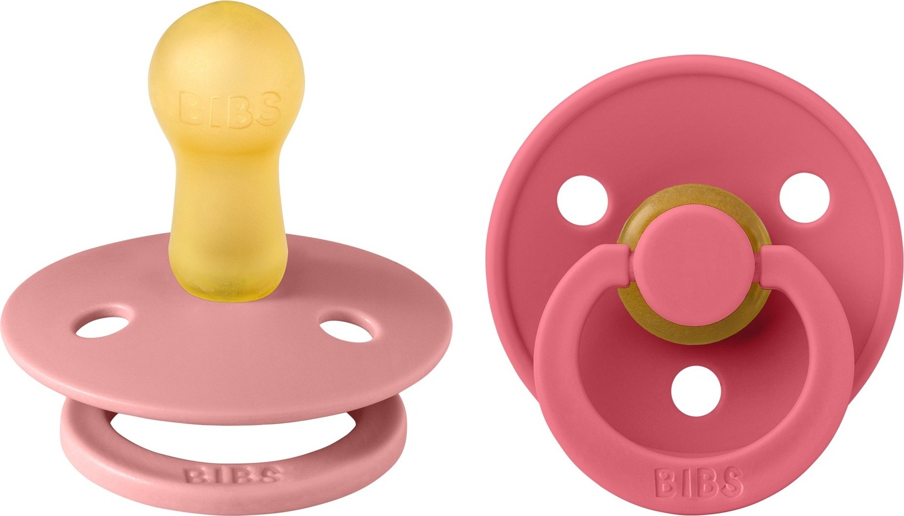 Набор пустышек BIBS Colour Latex Dusty Pink/Coral, 6&#43; месяцев 2 шт, мультиколор