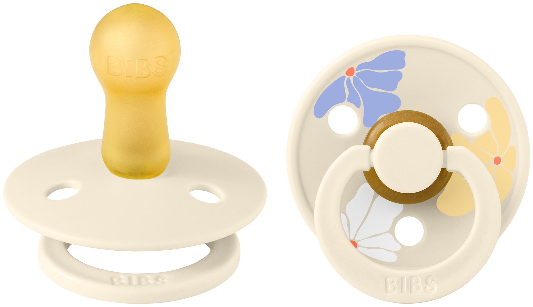 Набор пустышек BIBS Studio Colour Morning Bloom Ivory Mix 6&#43;, 2 шт, мультиколор