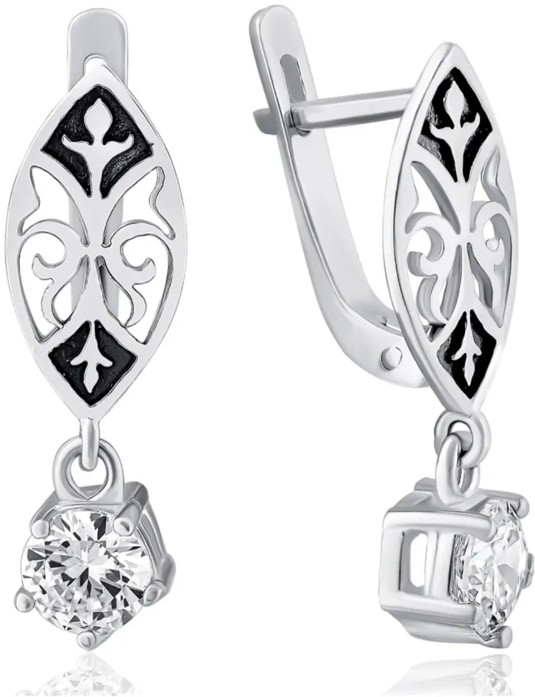 Серьги Кристалл-L С-2511-01-1 вес 3 г серебро, фианит купить,14000