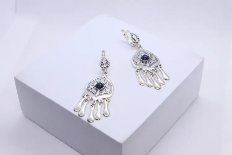 Серьги Кристалл-L С-35-66_кгс вес 10 г серебро, кошачий глаз купить,26000