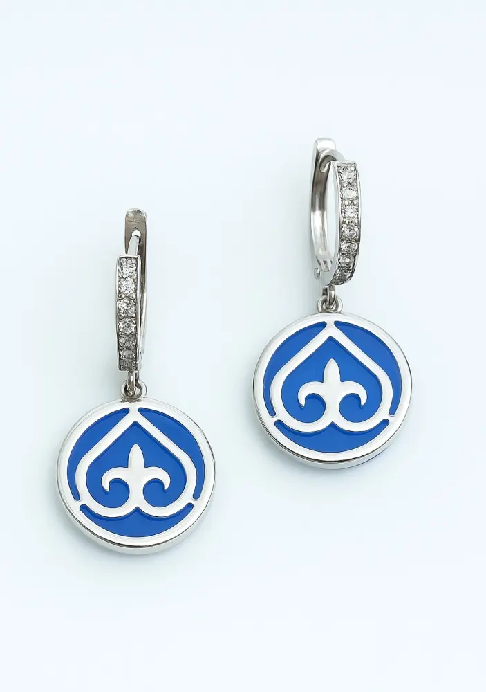 Серьги Кристалл-L С-3536-55-1 вес 5.7 г серебро, лазурит, фианит купить,26800