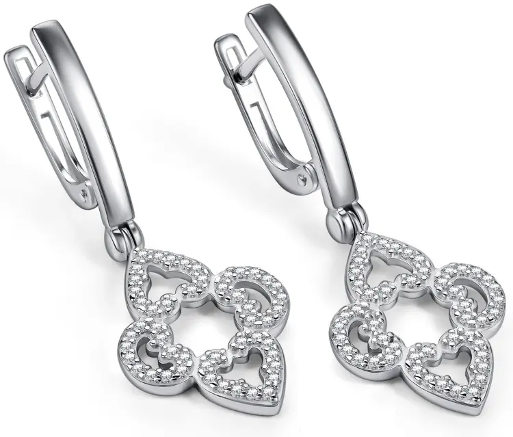 Серьги АЛЬКОР 02-5304_00КЦ-00 вес 4 г серебро, фианит купить,33560
