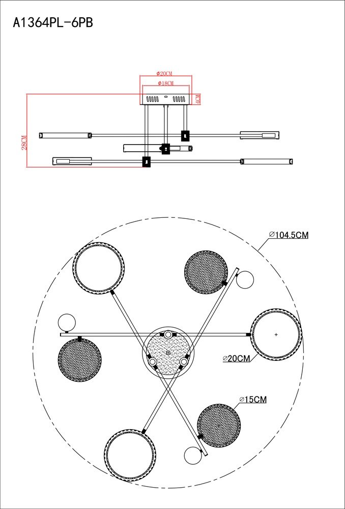 Люстра потолочная Arte Lamp LED, кол-во ламп: 6 шт купить,NaN