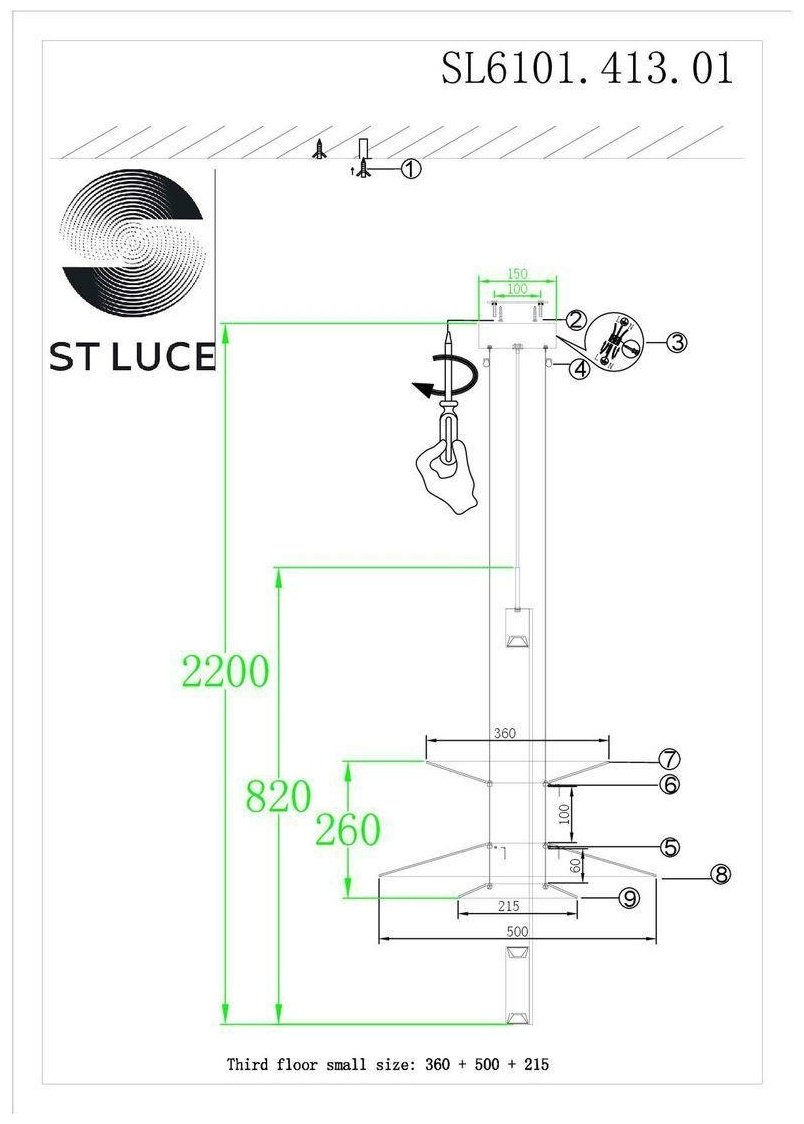 Люстра подвесная ST Luce LED, кол-во ламп: 1 шт купить,NaN
