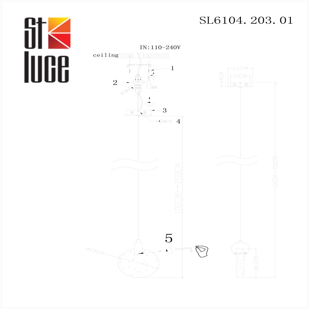 Люстра подвесная ST Luce LED, кол-во ламп: 1 шт купить,NaN