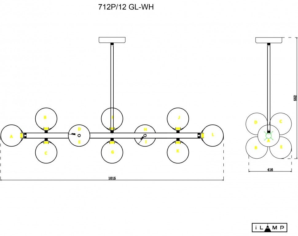 Люстра подвесная ILAMP G9, кол-во ламп: 12 шт купить,NaN
