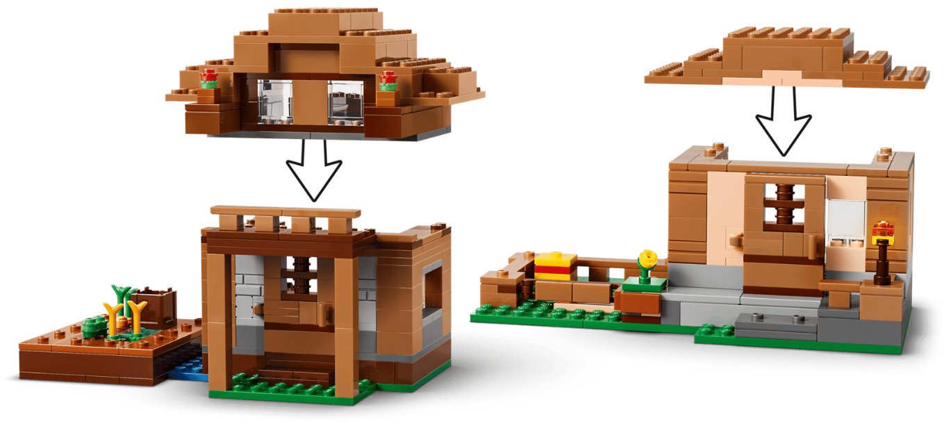 Конструктор LEGO Minecraft Нападение вызывателя на деревню 21596, деталей 607 шт