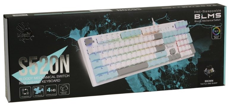 Клавиатура A4Tech Bloody S520N Icy White белый - ForteMarket Клавиатура A4Tech Bloody S520N Icy White белый купить,21526