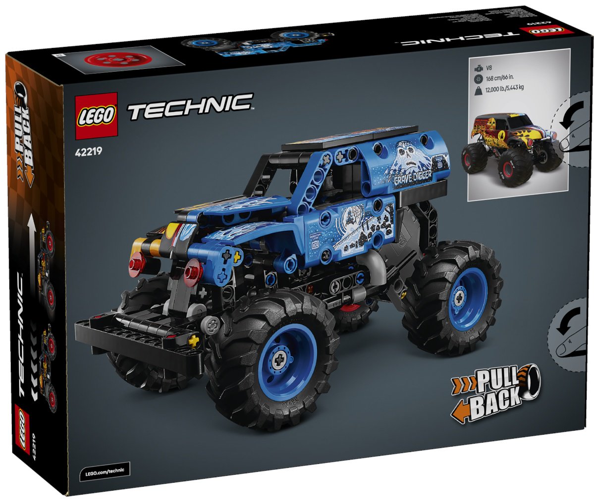 Конструктор LEGO Monster Jam Могильщик «Лед и пламя» 42219, деталей 263 шт