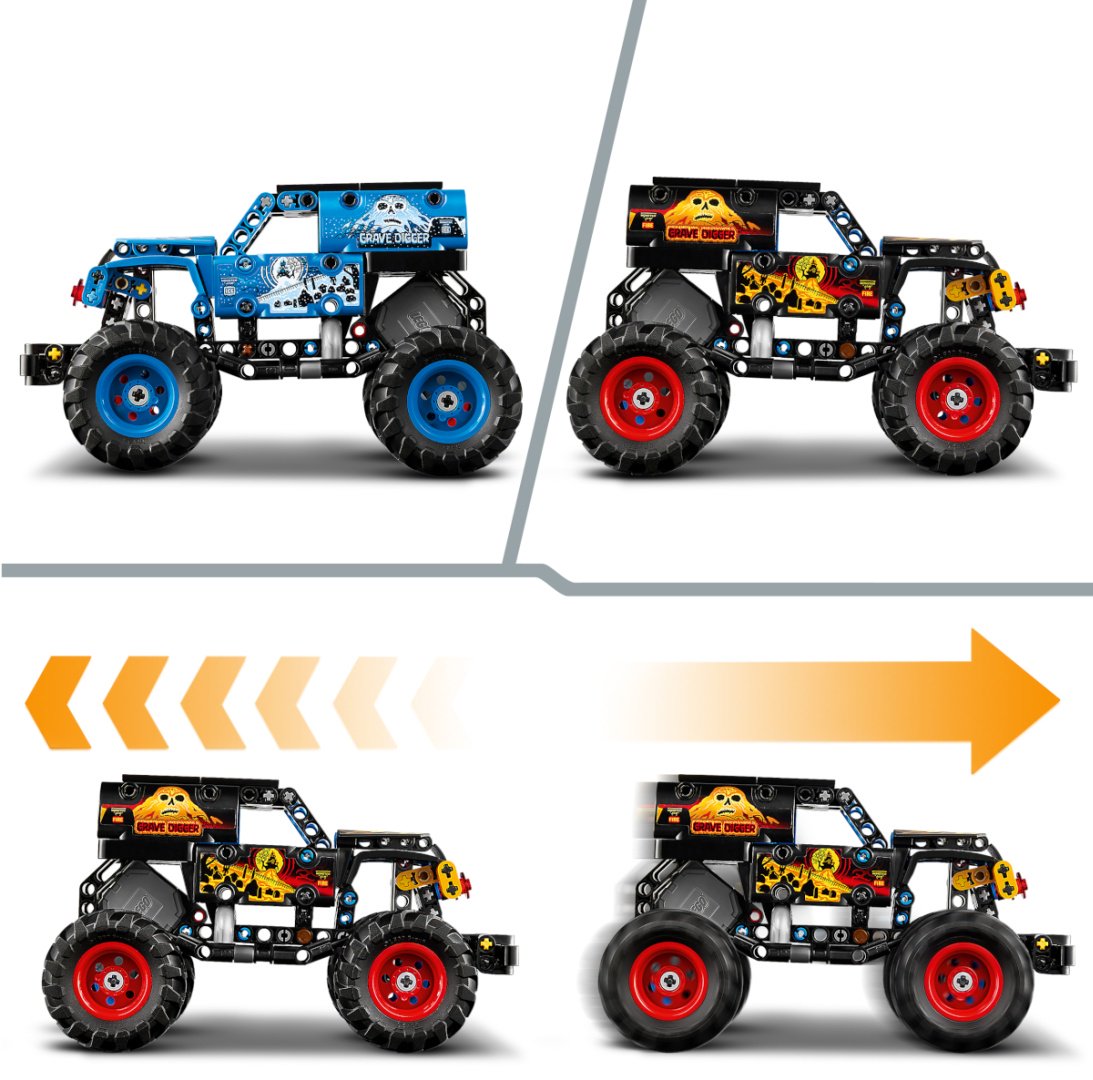 Конструктор LEGO Monster Jam Могильщик «Лед и пламя» 42219, деталей 263 шт