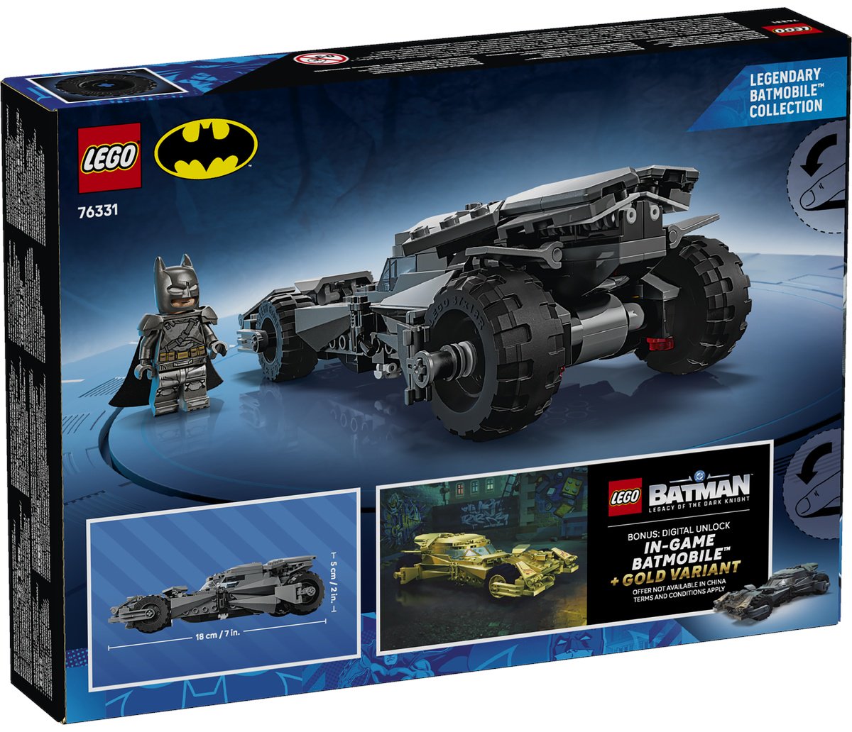 Конструктор LEGO Бэтмен против Супермена: Бэтмобиль 76331, деталей 220 шт