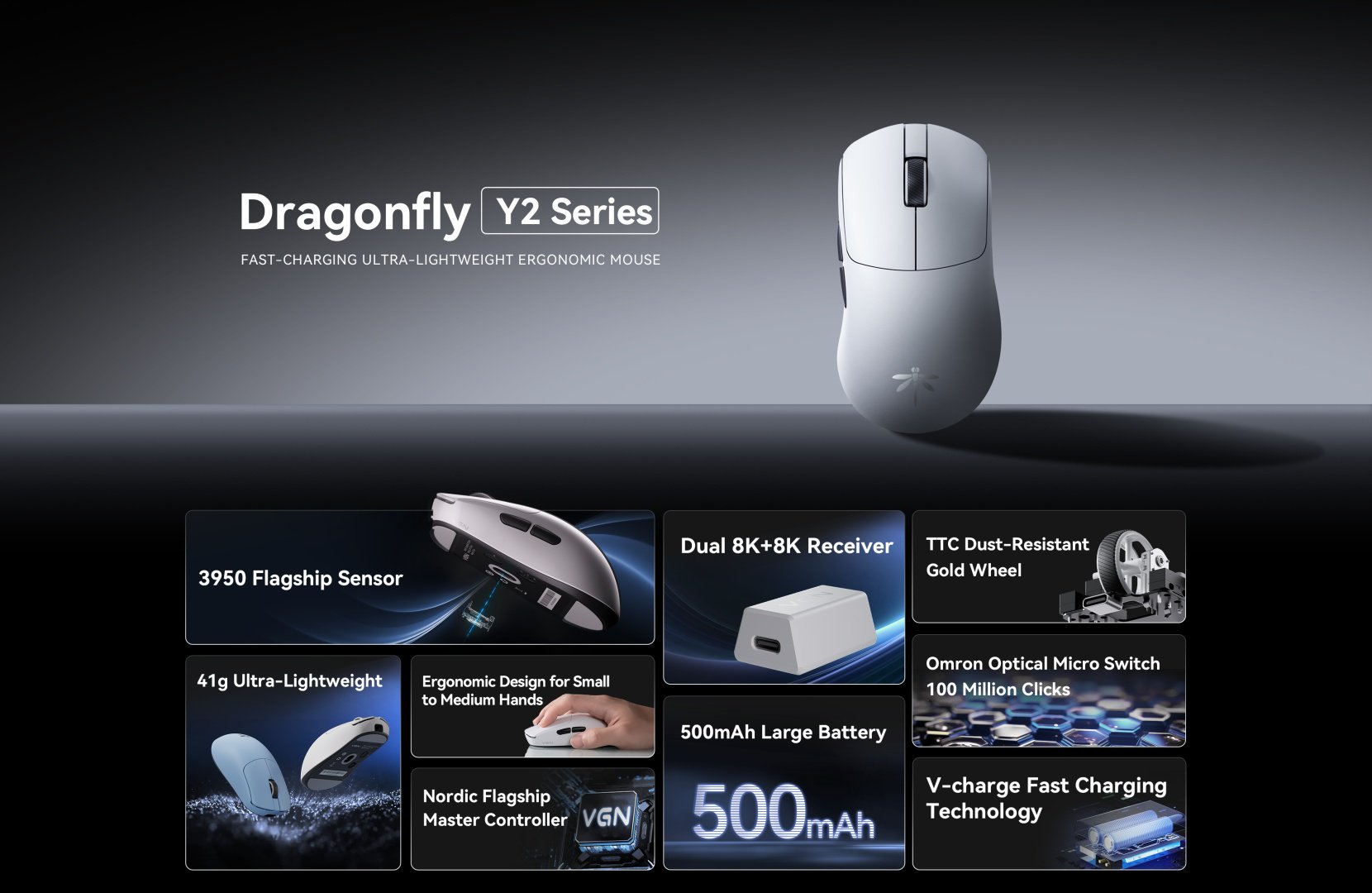 Мышь VGN Dragonfly Y2 Ultra белый