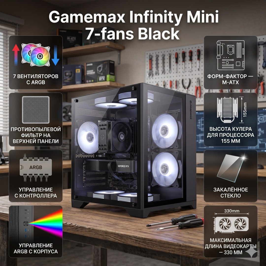 Корпус Game Max Infinity Mini черный
