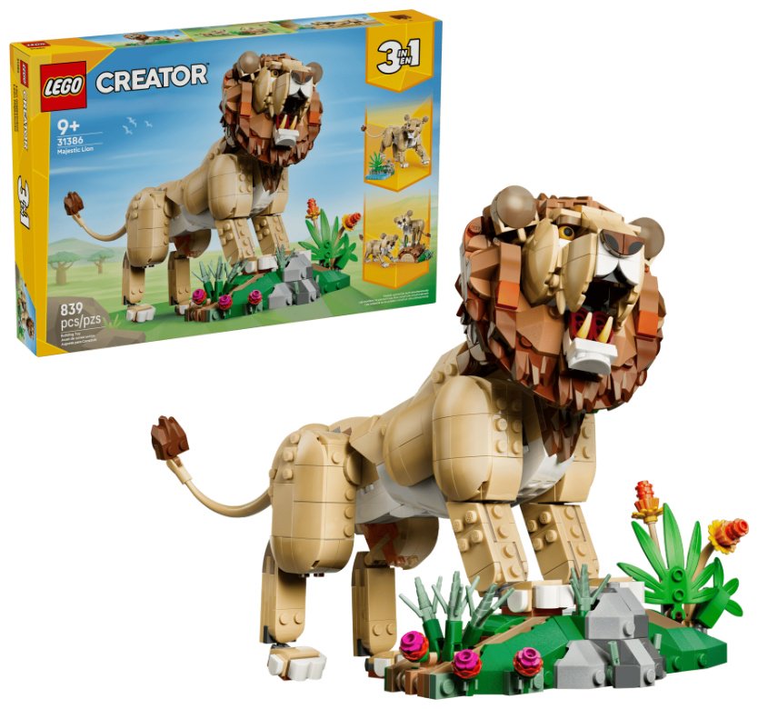 Конструктор LEGO Creator 3в1 лев 31386, деталей 839 шт купить,59906