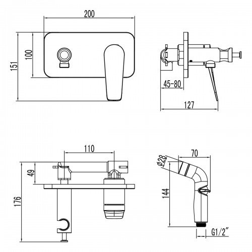 Смеситель Lemark LM3720GM графит купить,NaN