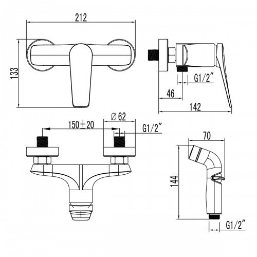 Смеситель Lemark LM3718BL черный купить,NaN