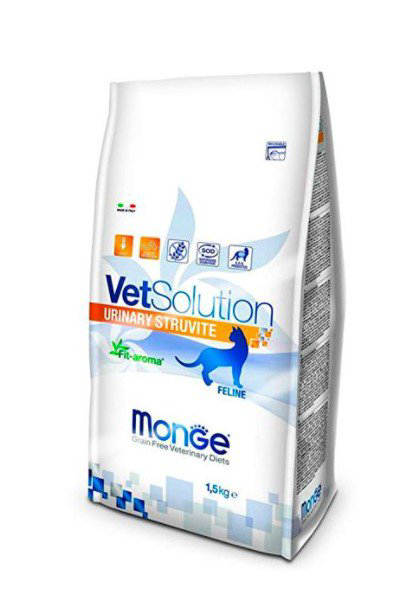 Сухой корм Monge VetSolution Cat Urinary Struvite при струвитных камнях 1.5 кг купить,NaN