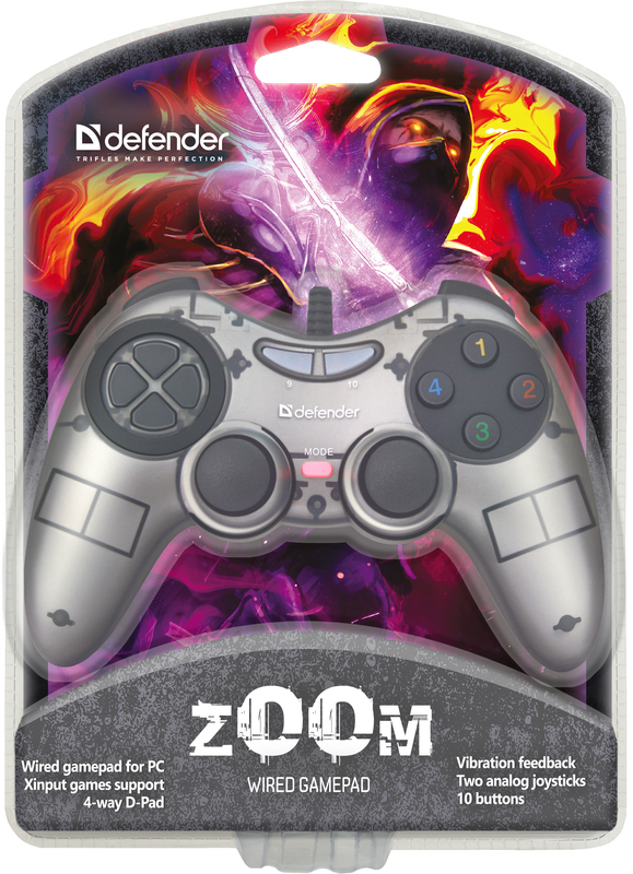 Геймпад Defender Zoom USB Xinput серый купить,NaN