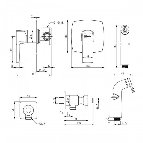 Смеситель Lemark Ursus LM7219BL черный купить,NaN