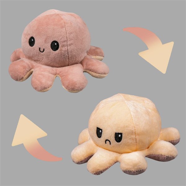 Мягкая игрушка Octopus   Осьминог-перевертыш 20см коричневая-кремовая купить,NaN