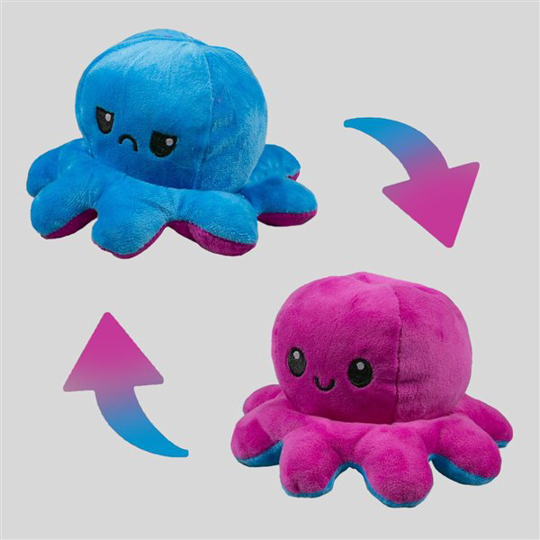 Мягкая игрушка Octopus  Осьминог-перевертыш 20см синяя-бордовая купить,NaN