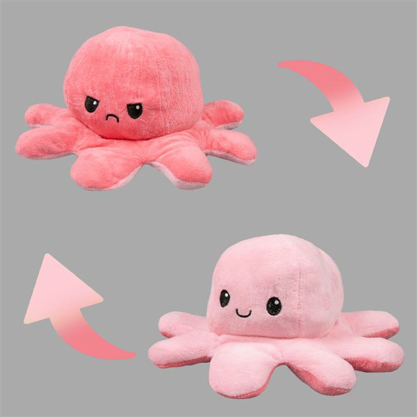 Мягкая игрушка Octopus  Осьминог-перевертыш  30см розовая-светло-розовая купить,NaN