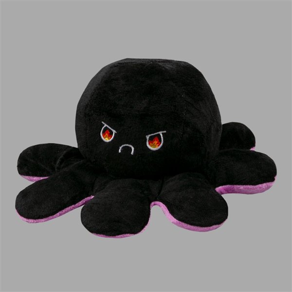 Мягкая игрушка Octopus Осьминог-перевертыш 30см фиолетовая-чёрная купить,NaN